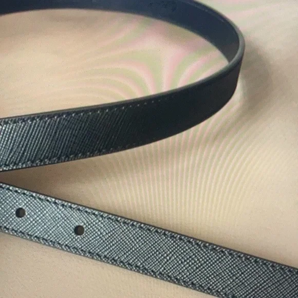 Prada Black Belt - Gold Triangle Iconic Hardware display picture 1